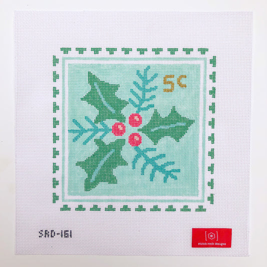 Holly Stamp Pillow