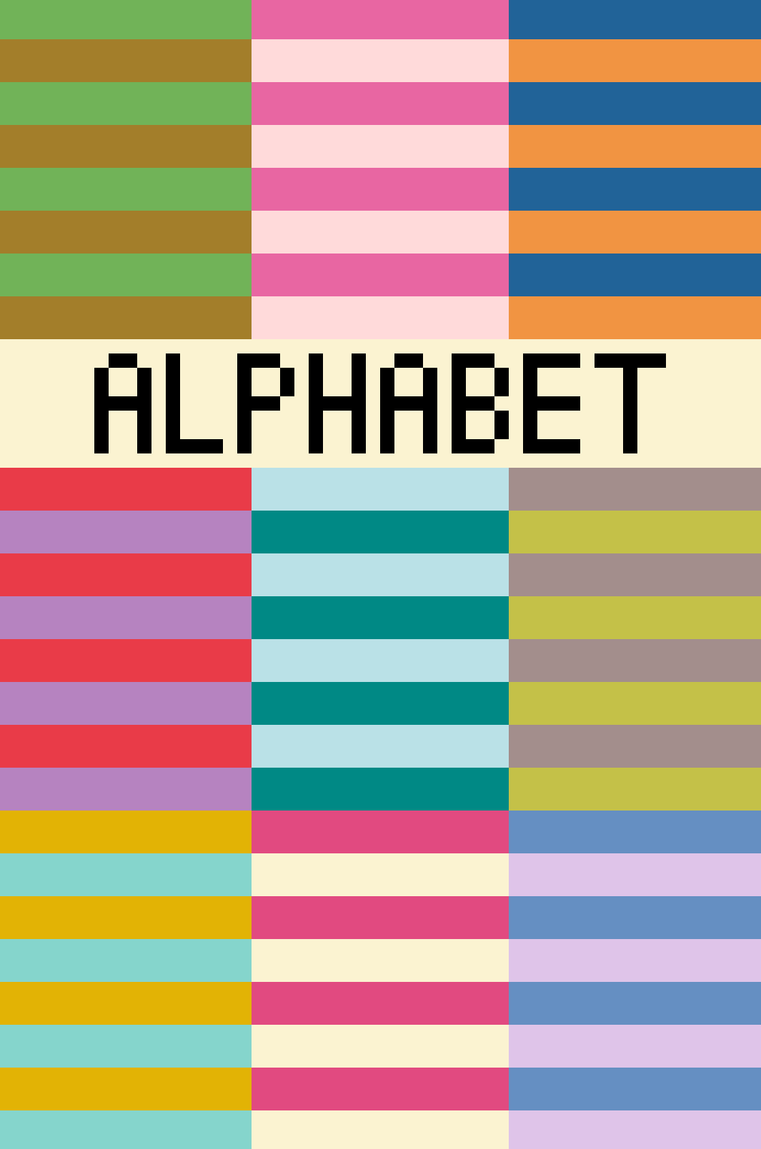 Alphabet Chart for Color Block Passport Cover