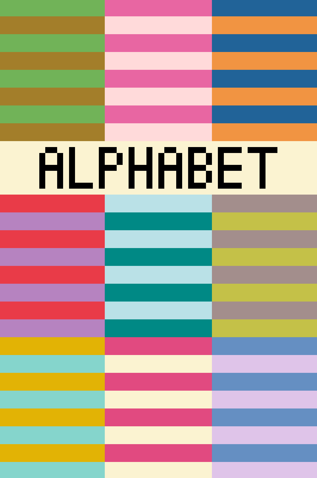 Alphabet Chart for Color Block Passport Cover – Stitch Rock Designs